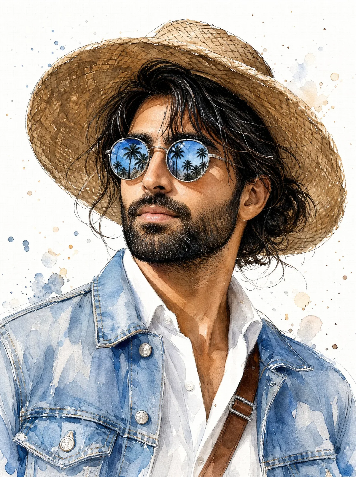 Watercolor Traveler Portrait