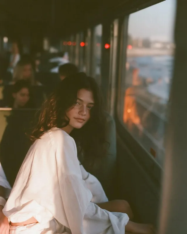 Golden Hour Train Window