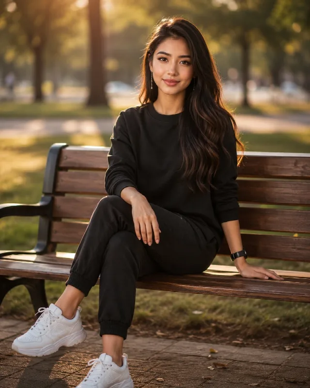 Park Bench in Black