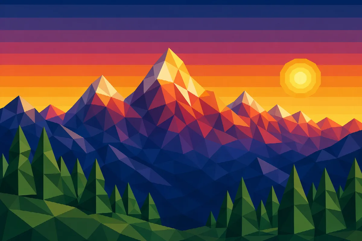 Low-Poly Alpine Sunset