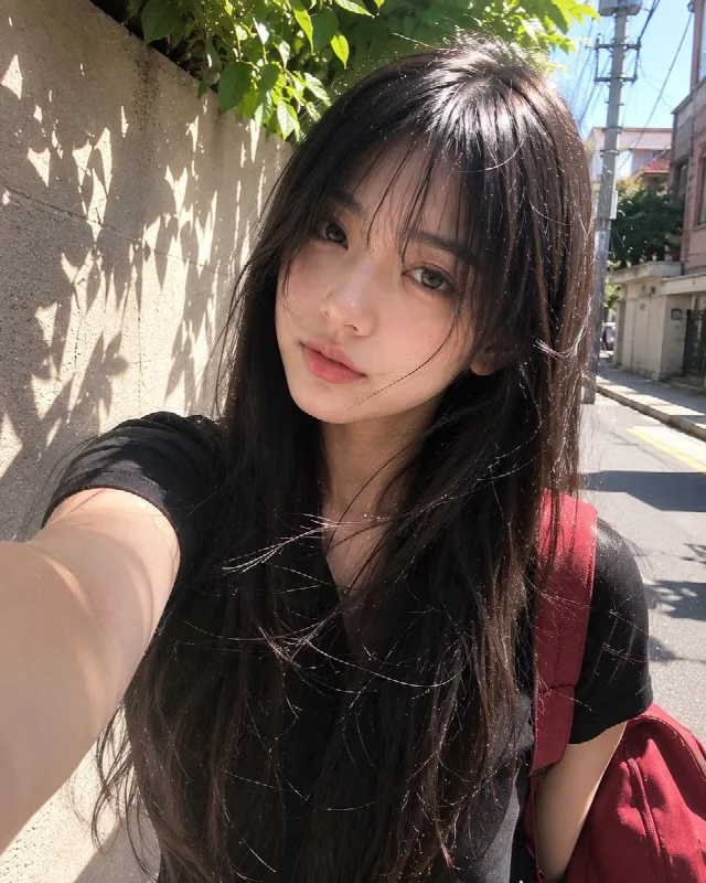 Sunlit Street Selfie