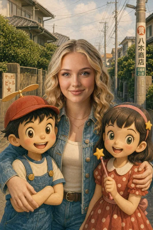 Retro Figurine Kids Portrait