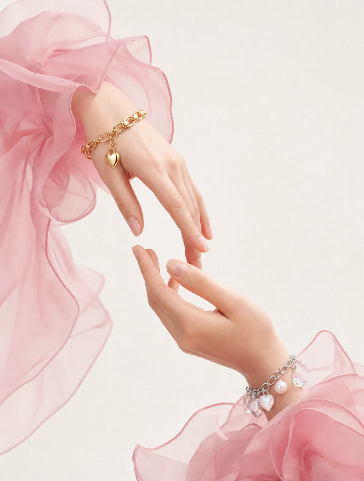 Bracelets in Pink Organza