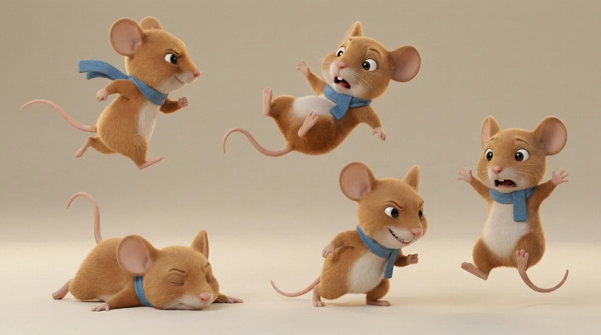 Cartoon Mouse Action Poses