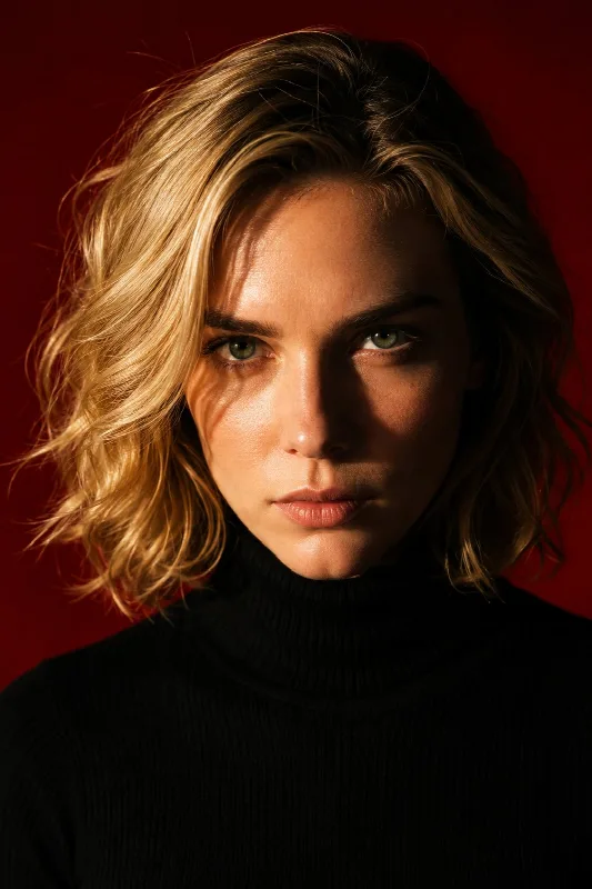 Blonde on Deep Red
