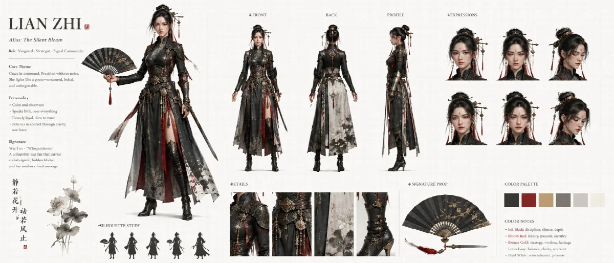 Wuxia Heroine Character Sheet