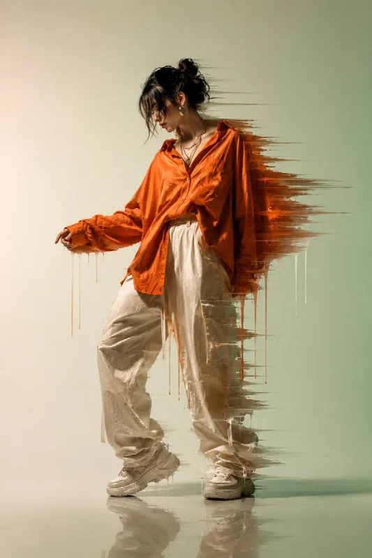 Orange Silk in Motion