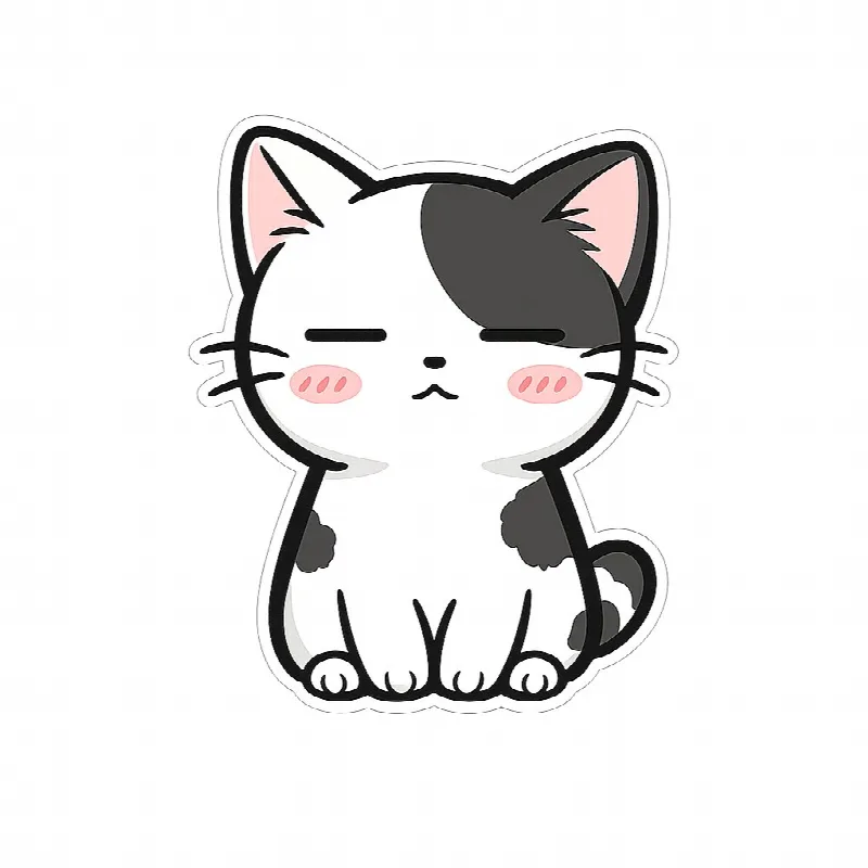Sleepy Cat Die Cut Sticker