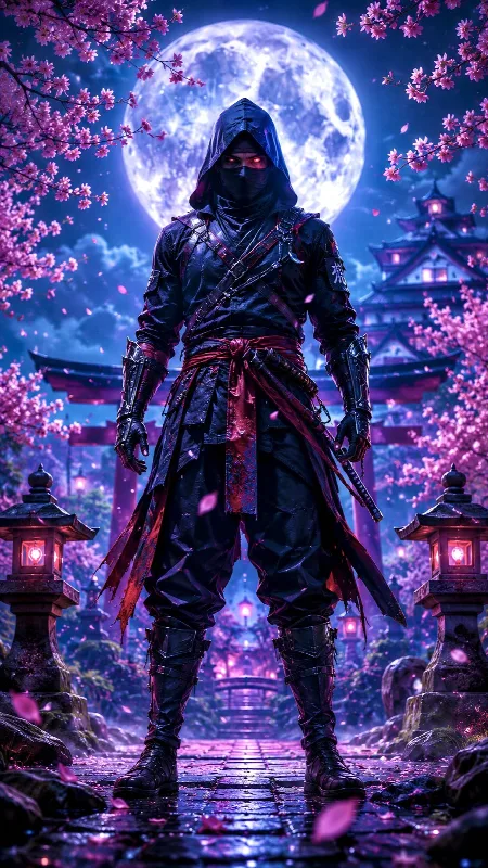 Ninja in Cherry Blossoms