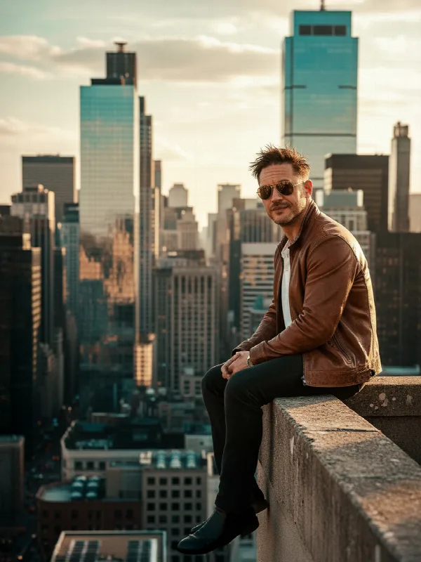 Rooftop Ledge at Golden Hour