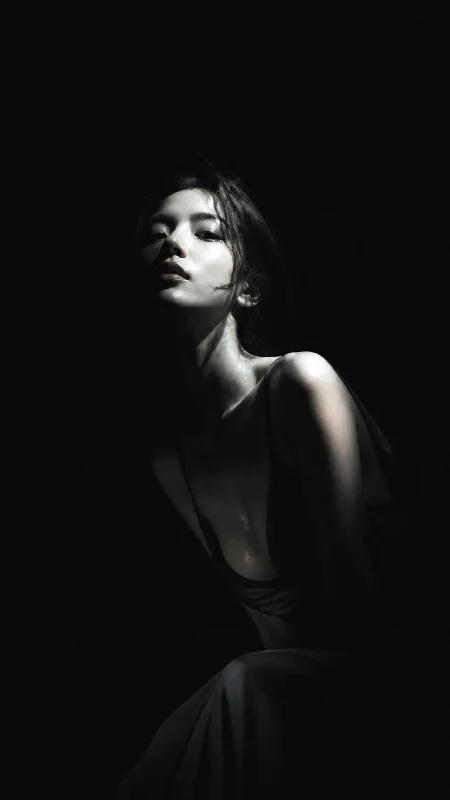 Portrait Emerging from Darkness