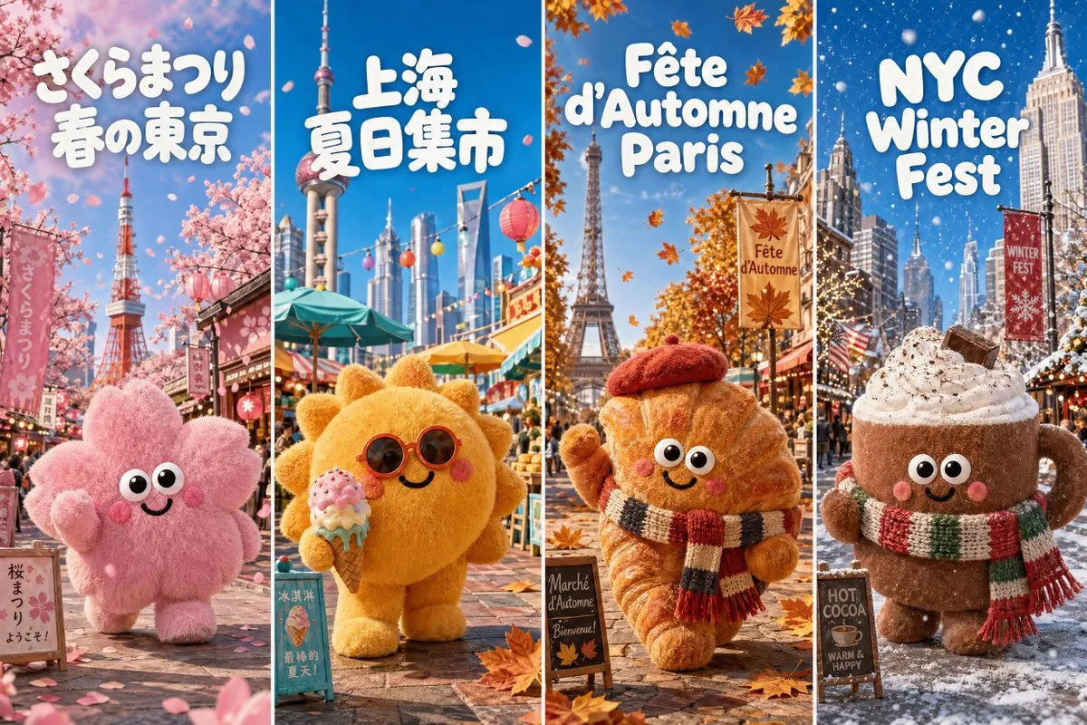 Four Season Plush Mascots
