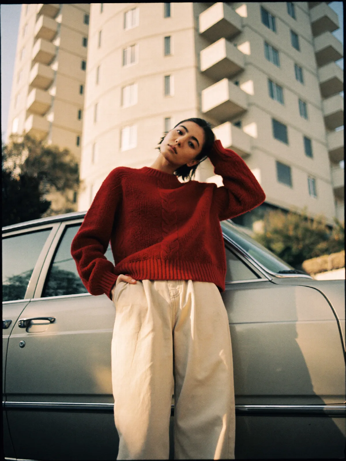 Red Knit and Vintage Silver