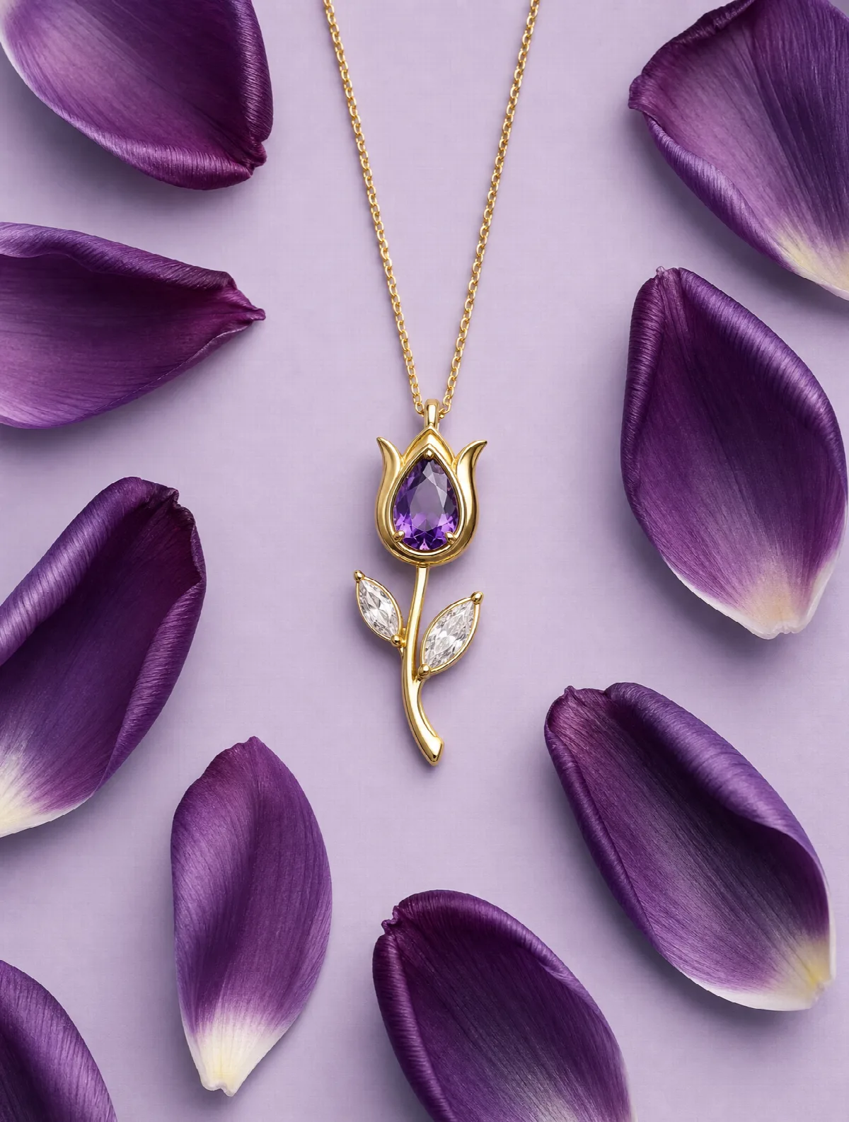Amethyst Tulip Pendant