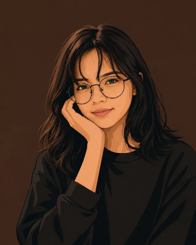 Flat Vector Glasses Avatar