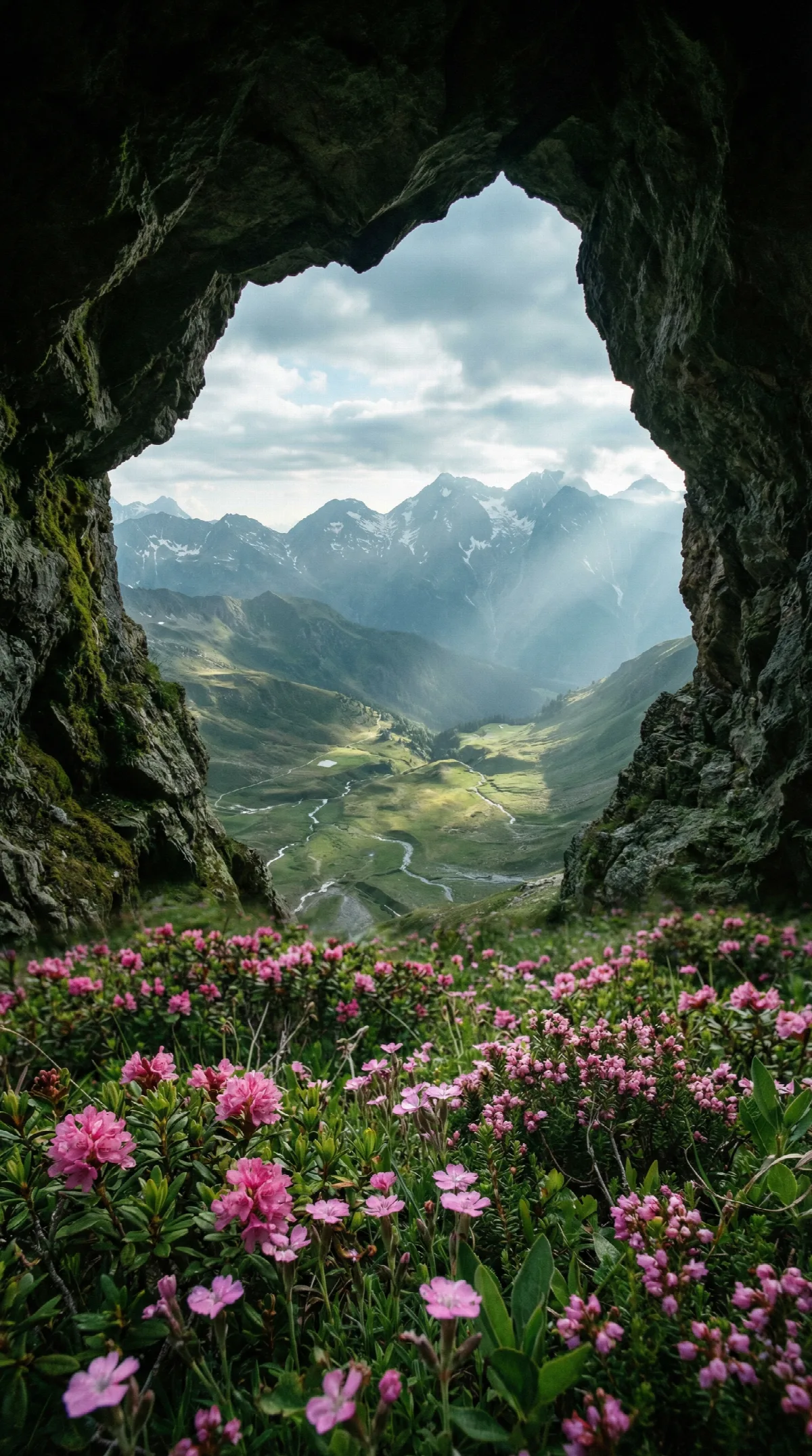 Alpine Flowers Beyond the Cave