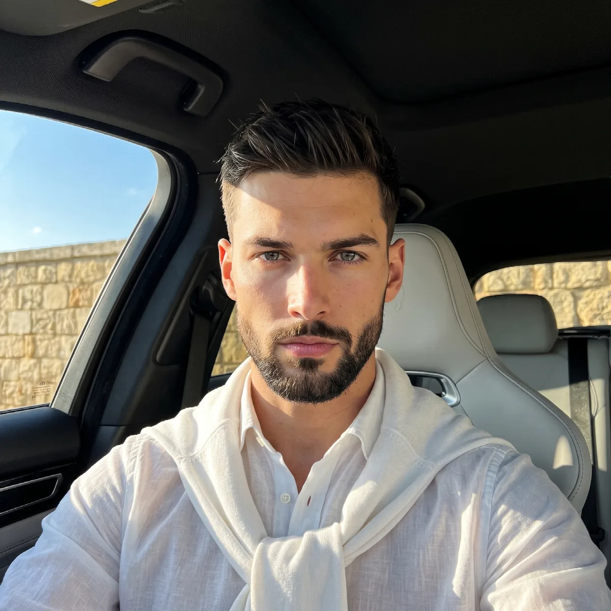Behind the Wheel in Linen