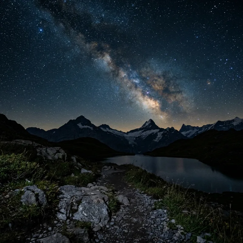 Milky Way over the Mountains