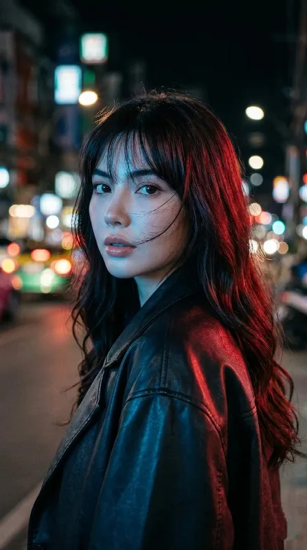 Neon Night Street Glance