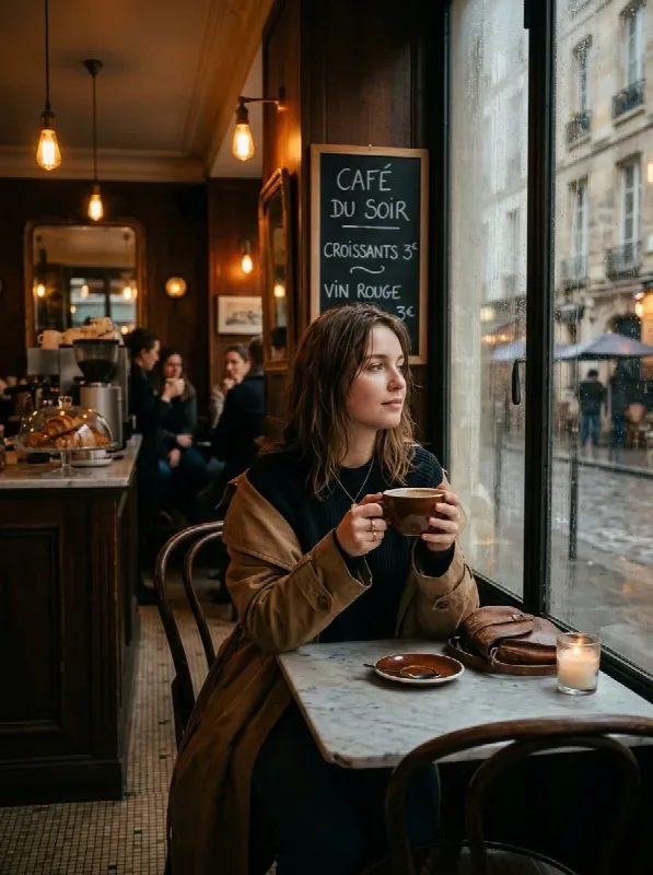 Rainy Parisian Cafe