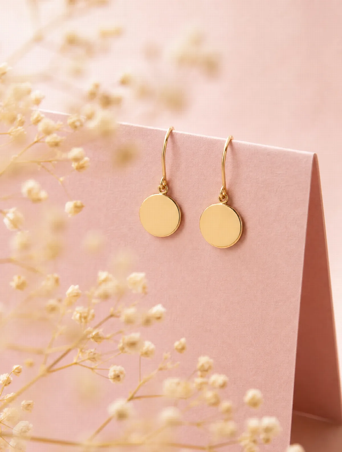 Gold Discs on Blush Paper