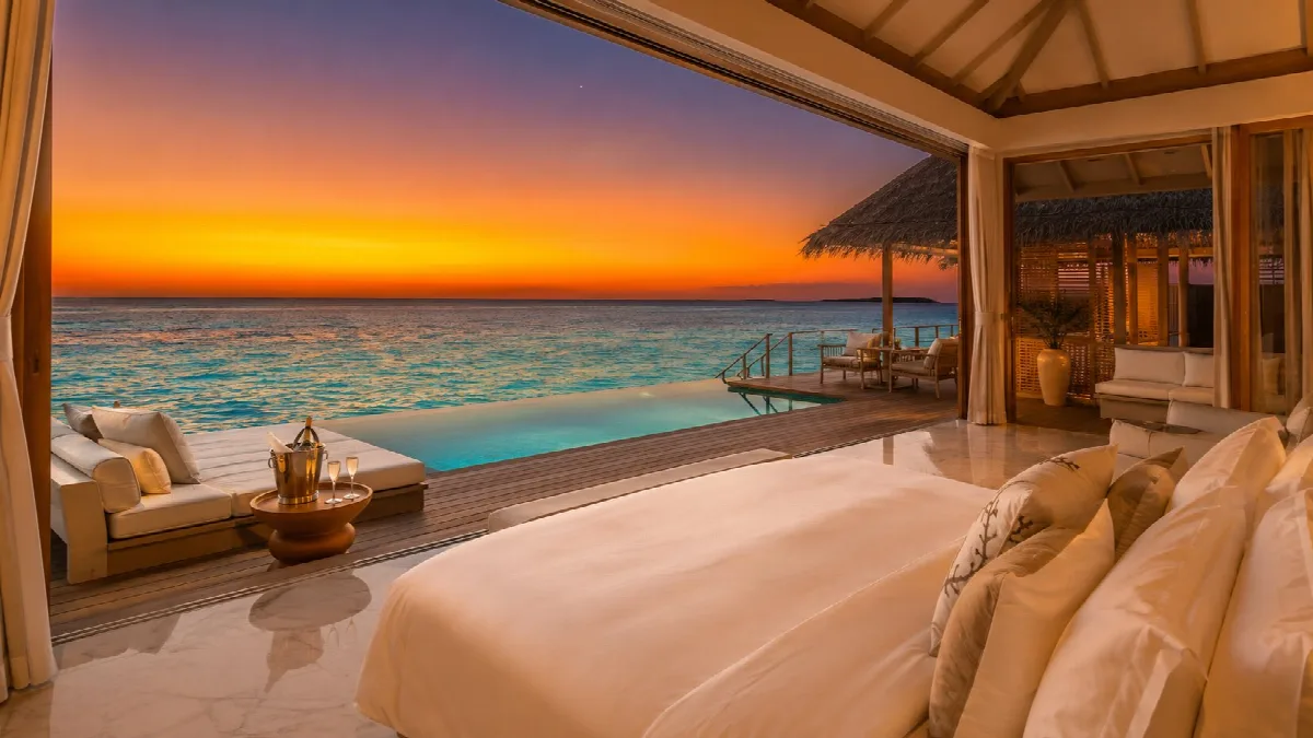 Overwater Villa at Golden Hour
