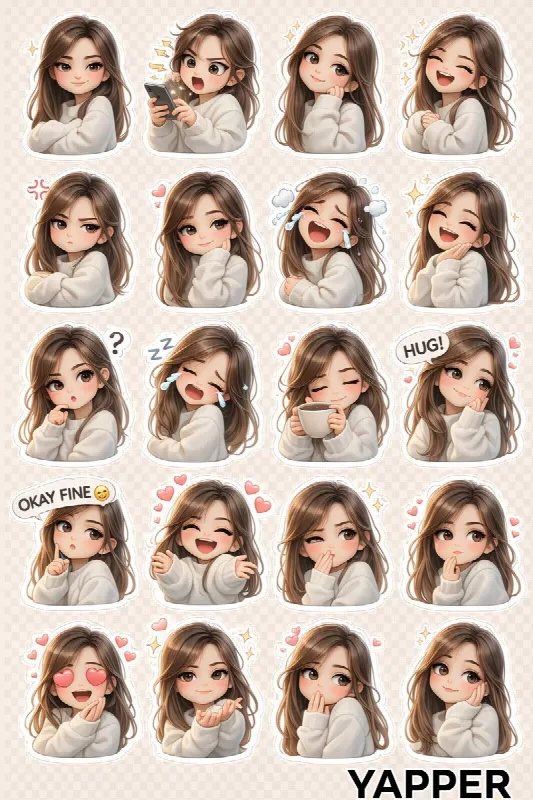 Chibi Girl Sticker Sheet