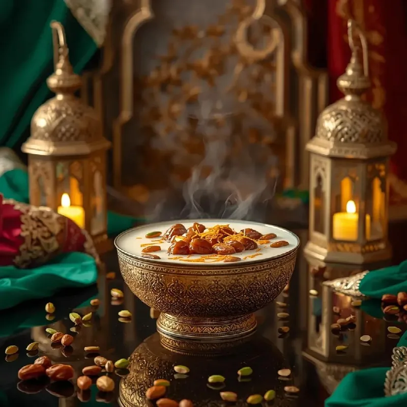 Sheer Khurma in a Golden Bowl