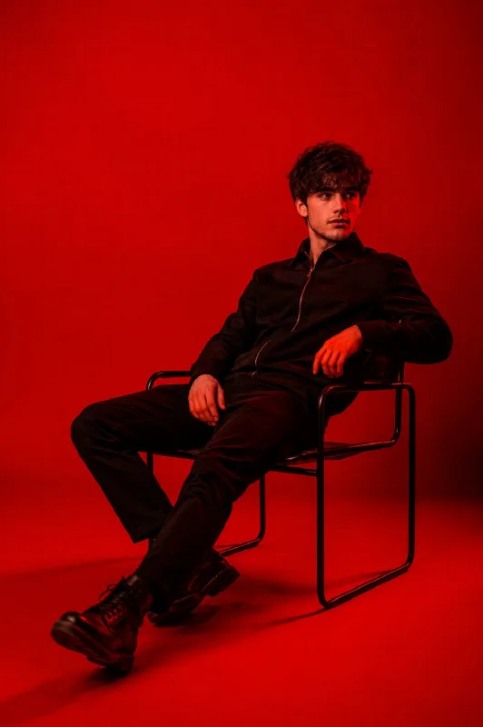 Red Studio Chair Portrait