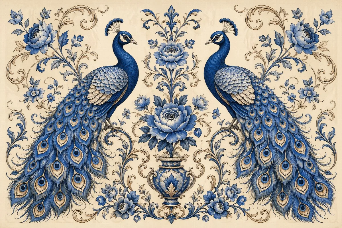 Blue Peacock Ornament