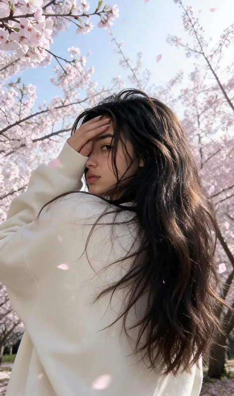 Hidden Face Under Blossoms
