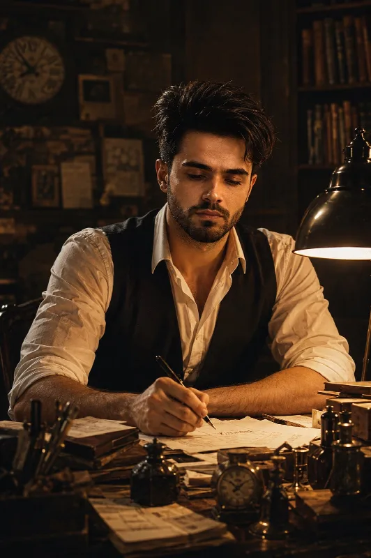 Vintage Writer at the Desk