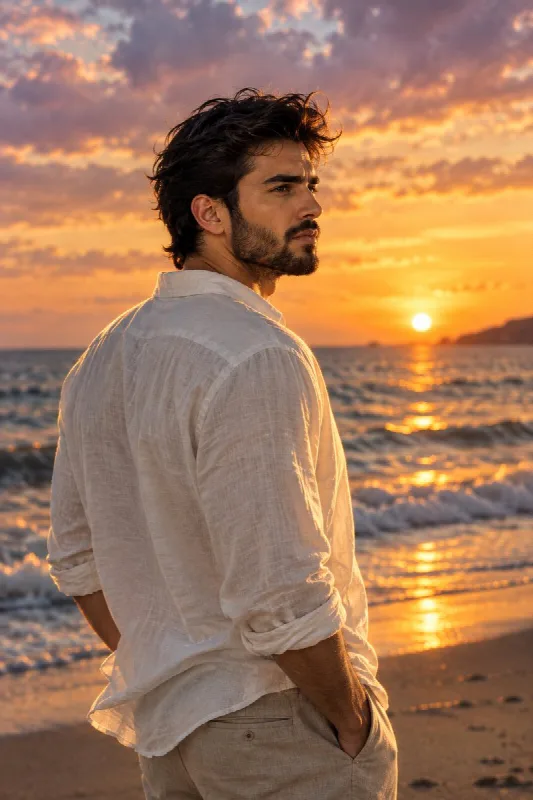Cinematic Sunset Beach Portrait
