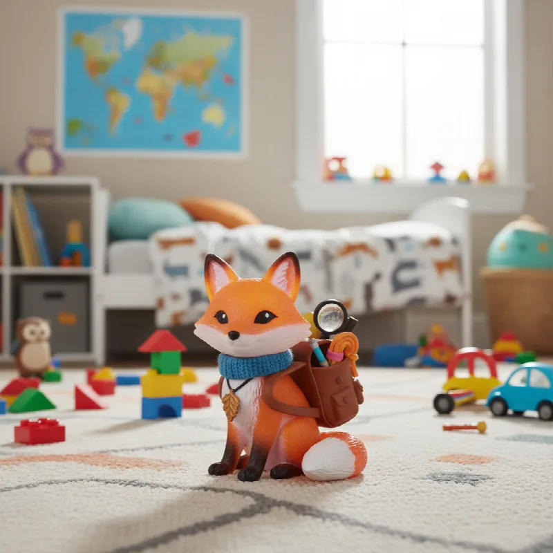 Toy Fox Figurine in Playroom