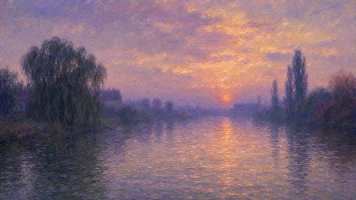 Impressionist River at Dusk