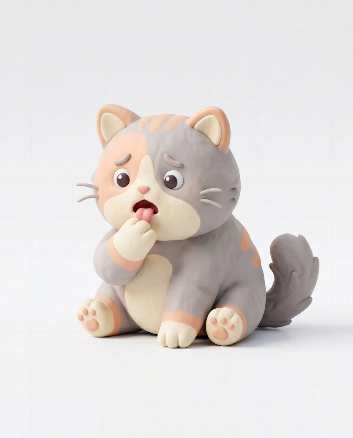 Bashful Clay Kitten