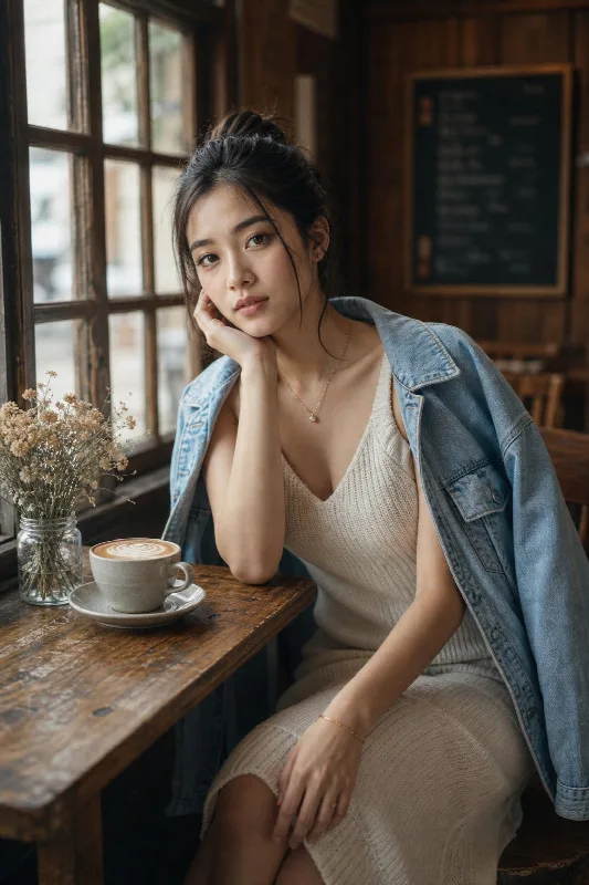 Vintage Cafe Window Portrait