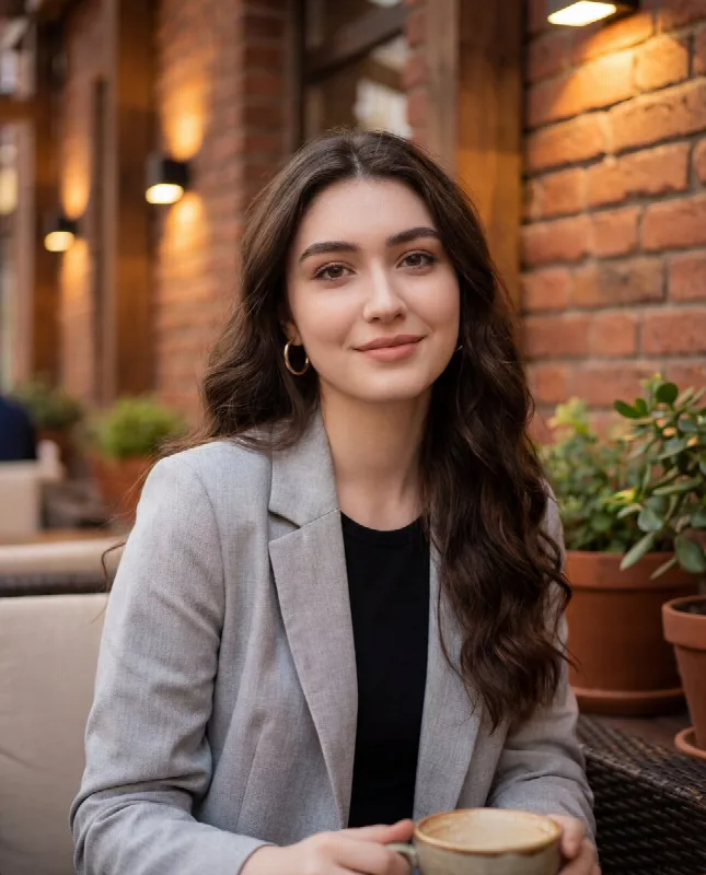 Cozy Courtyard Cafe Portrait