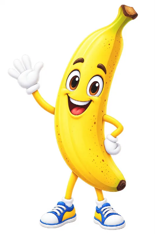 Waving Banana Mascot