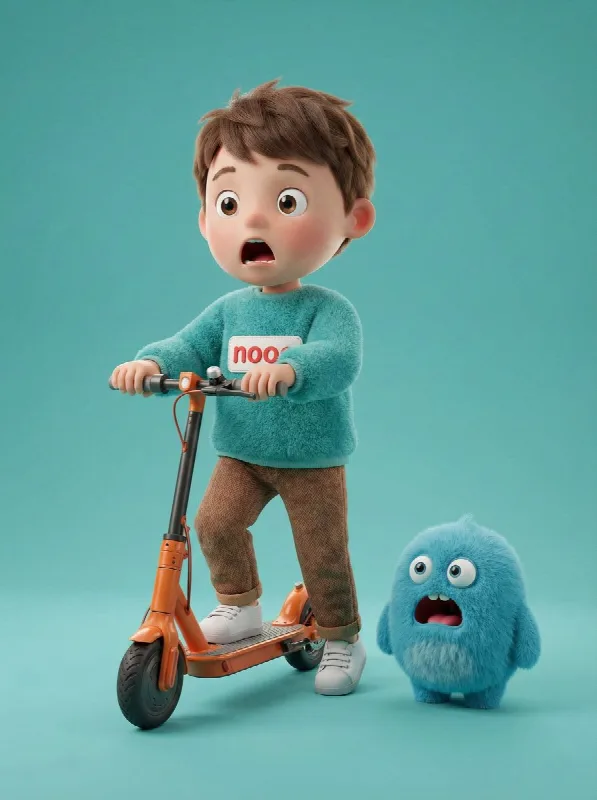 Boy and Furry Monster Ride