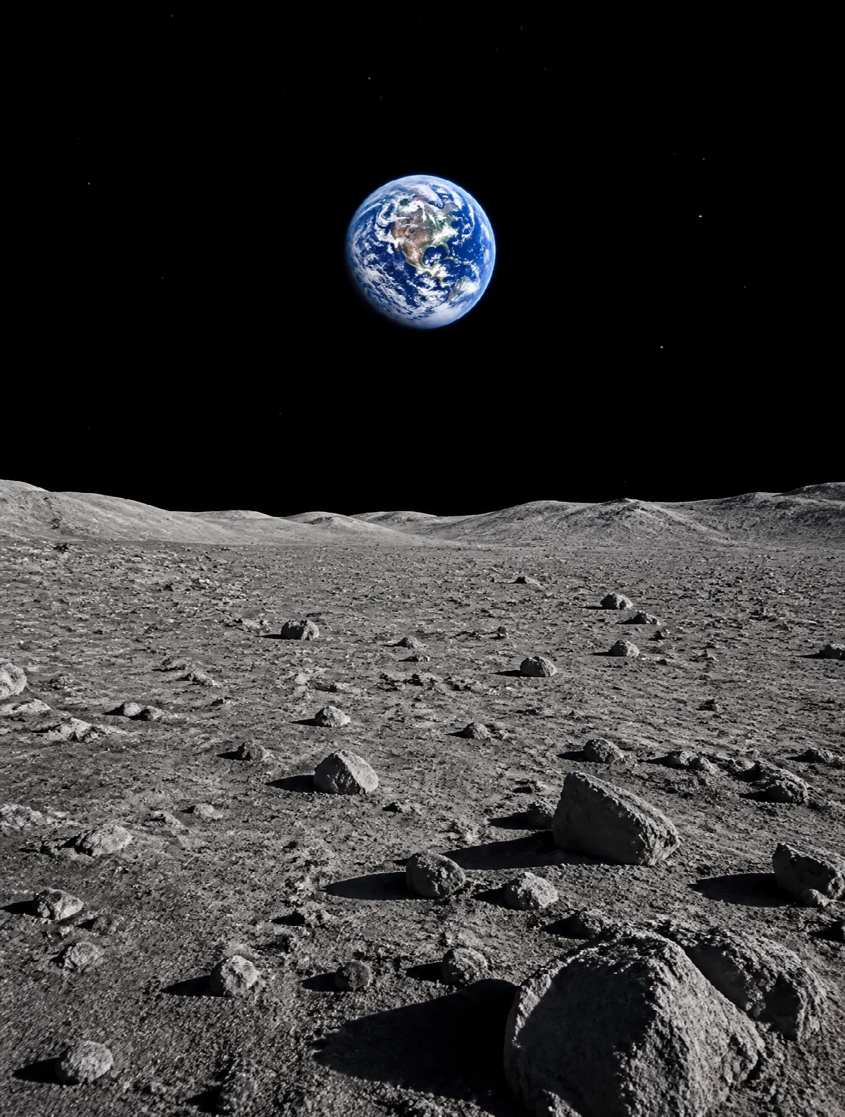 Earth Above the Lunar Surface