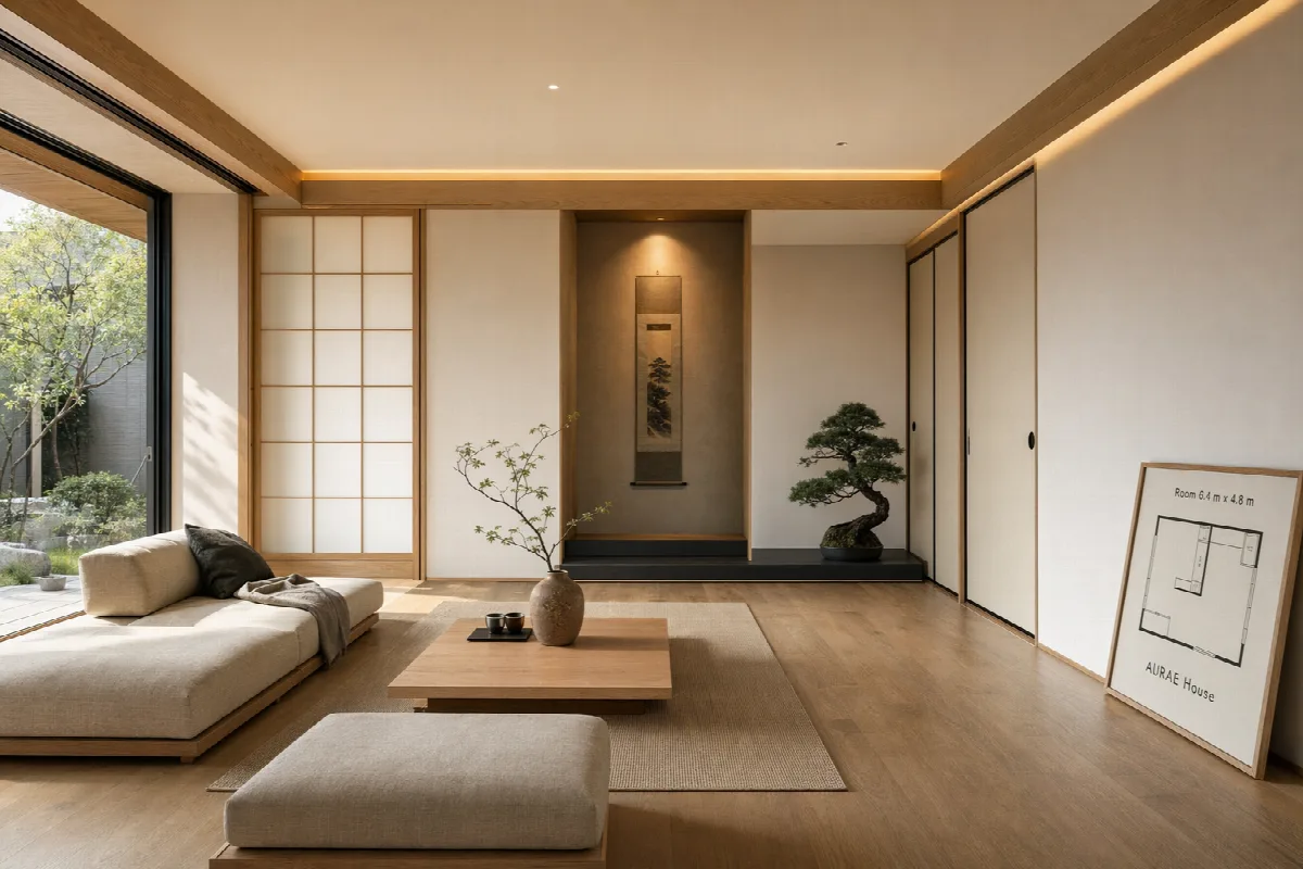 Japanese Minimalist Living Room