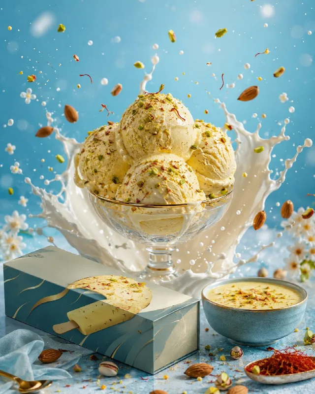 Saffron Ice Cream Splash