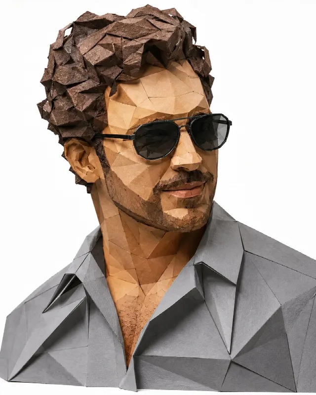 Low-Poly Paper Portrait
