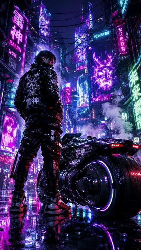 Cyberpunk Hoverbike Racer