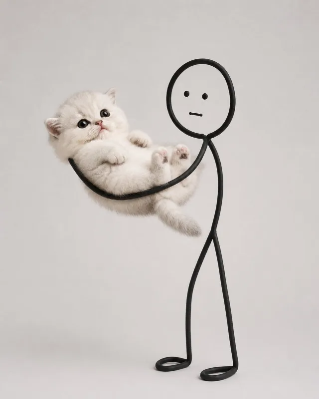 Kitten and Stick Figure