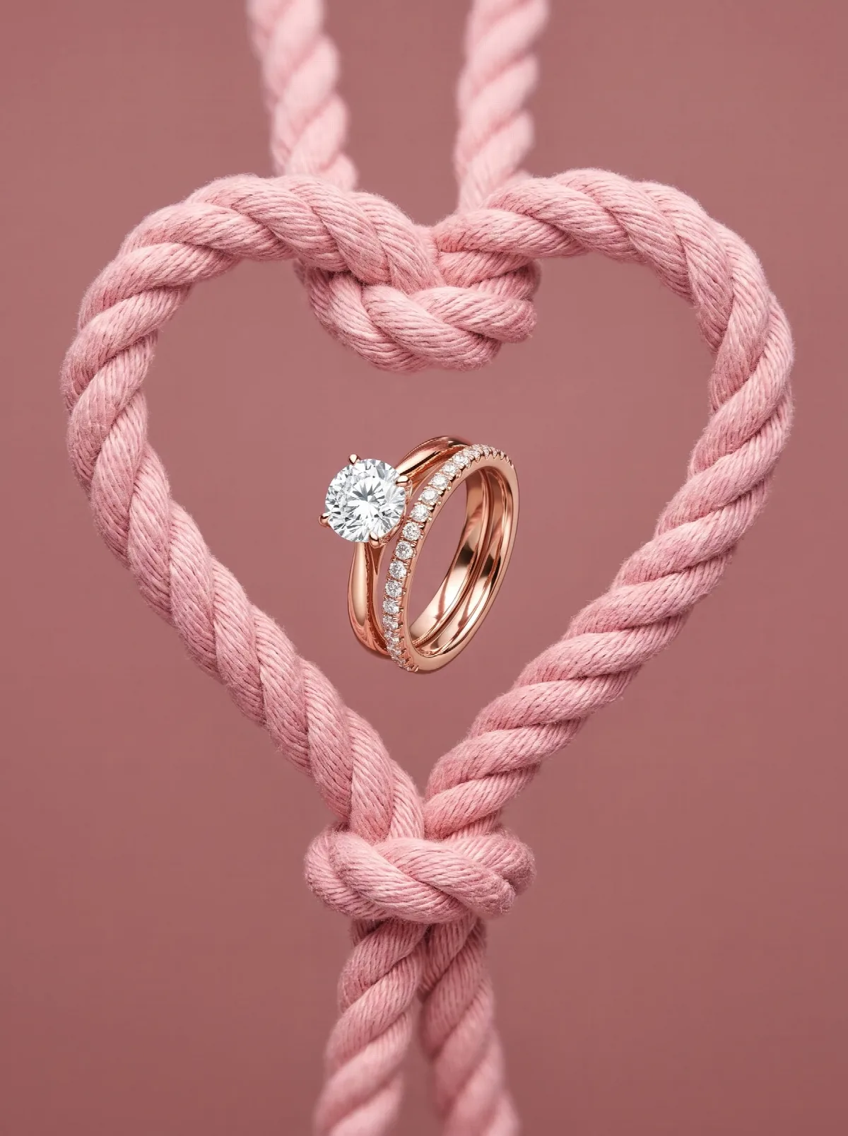 Rose Gold in a Heart Knot