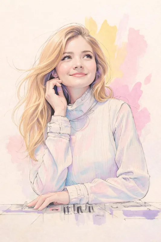 Pastel Watercolor Portrait