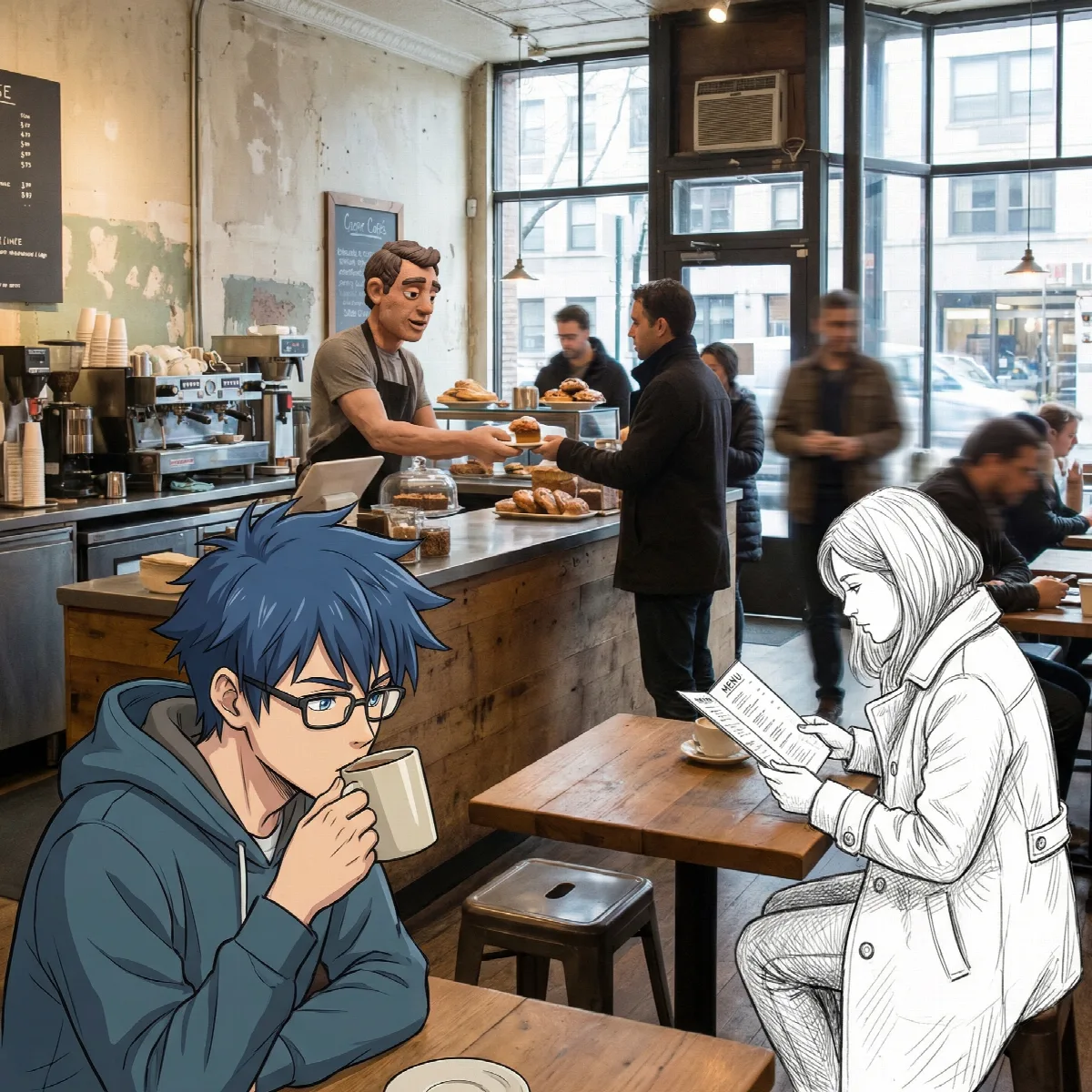 Cafe of Mixed Art Styles