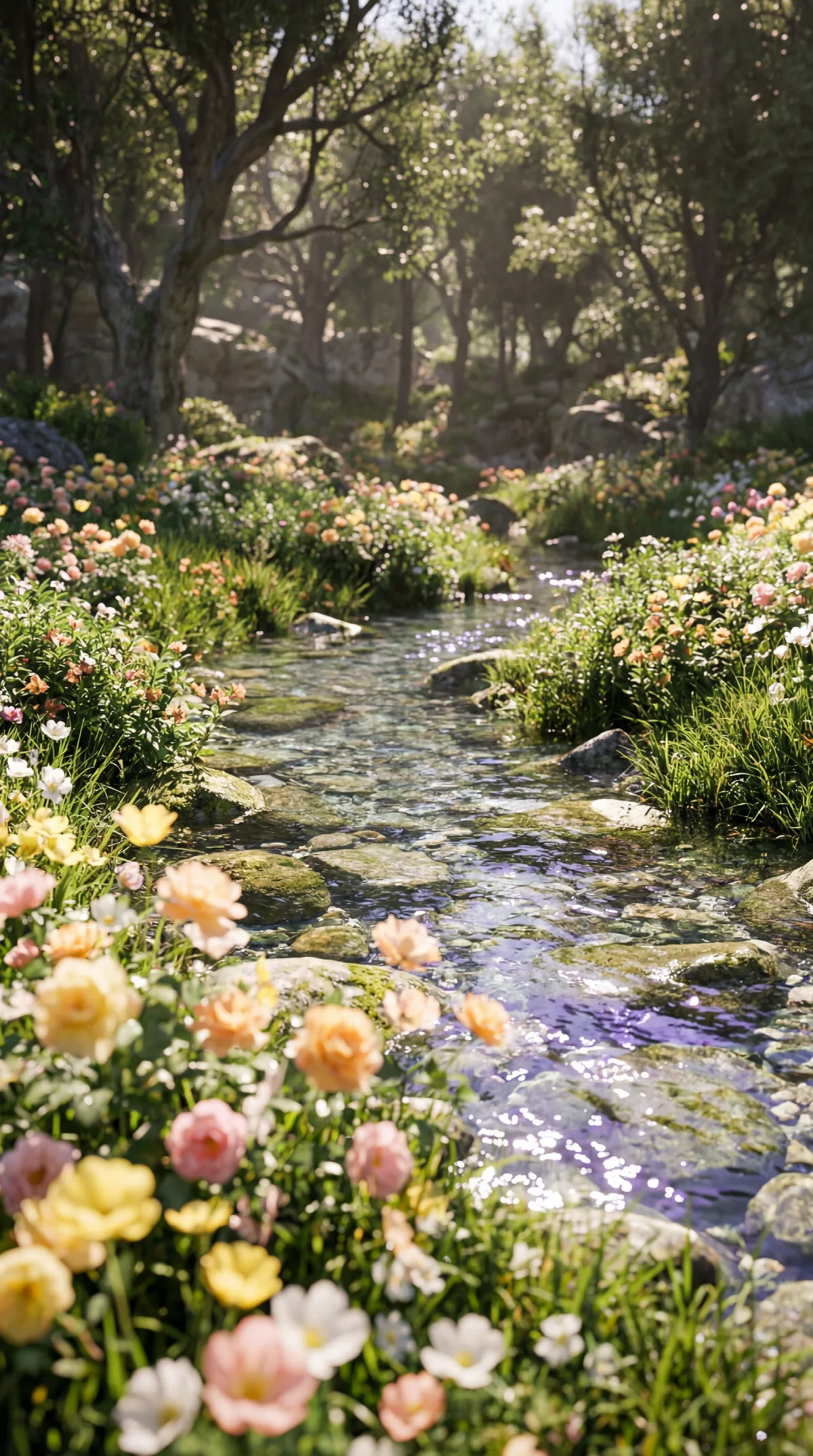 Spring Stream in Bloom